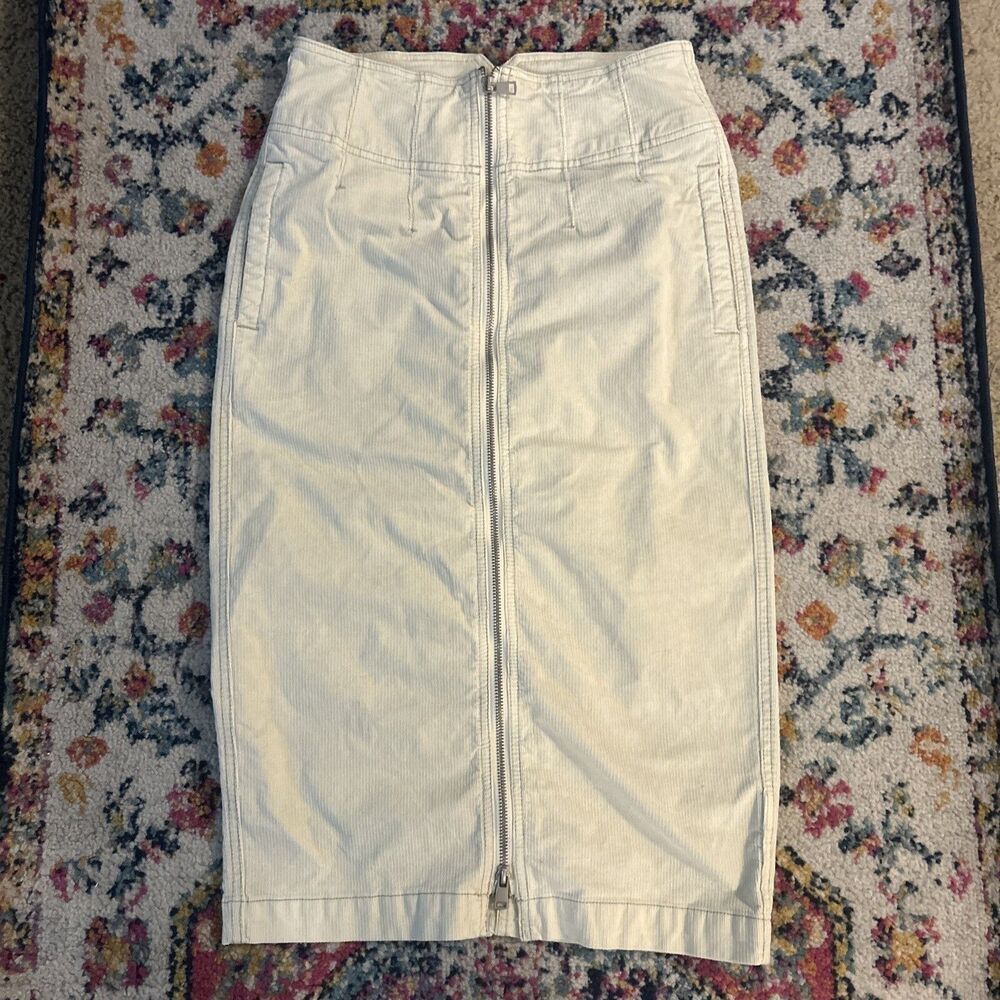 Free People We The Free “I Want It All” Corduroy Zip Skirt Women’s 27 Cream